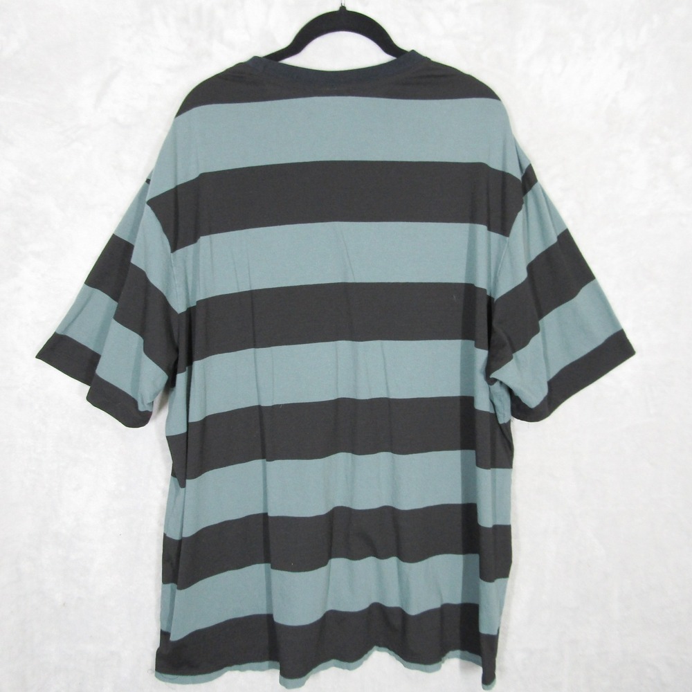 Born X Raised Los Angeles Striped T-Shirt Mens XXL Black Teal Short Sleeve Tee - Picture 7 of 8